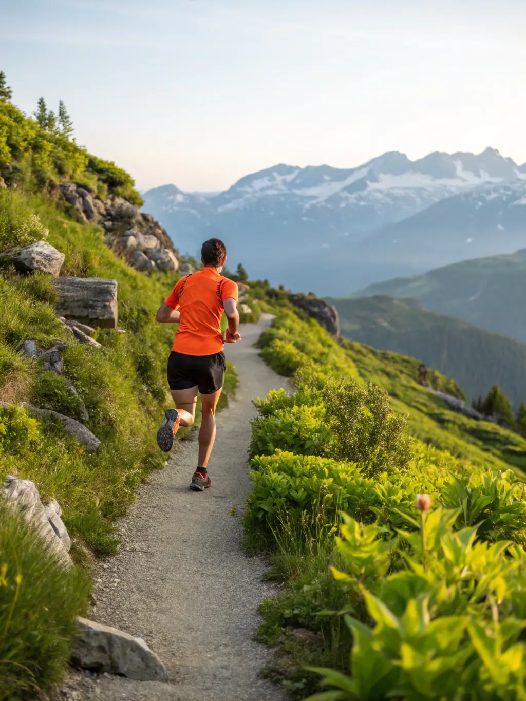A runner navigating a marked trail in a forest near Chierry, France, showcasing the challenge and beauty of trail running.